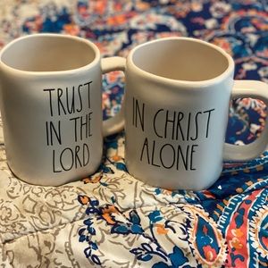 Rae Dunn IN CHRIST ALONE & TRUST IN THE LORD mugs